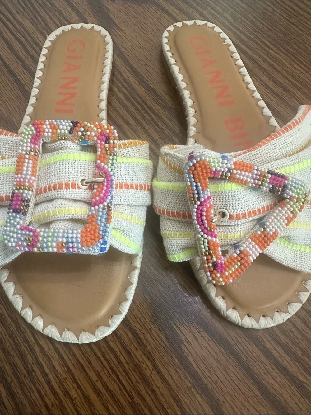 Gianni Bini multi-color beaded slides! - Picture 3 of 5
